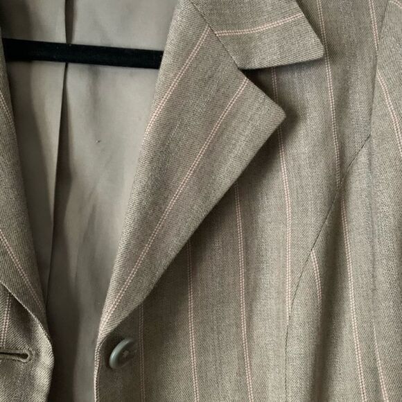 Talbots beige, striped jacket, beautiful shine, barely worn, size 10 - Picture 9 of 10